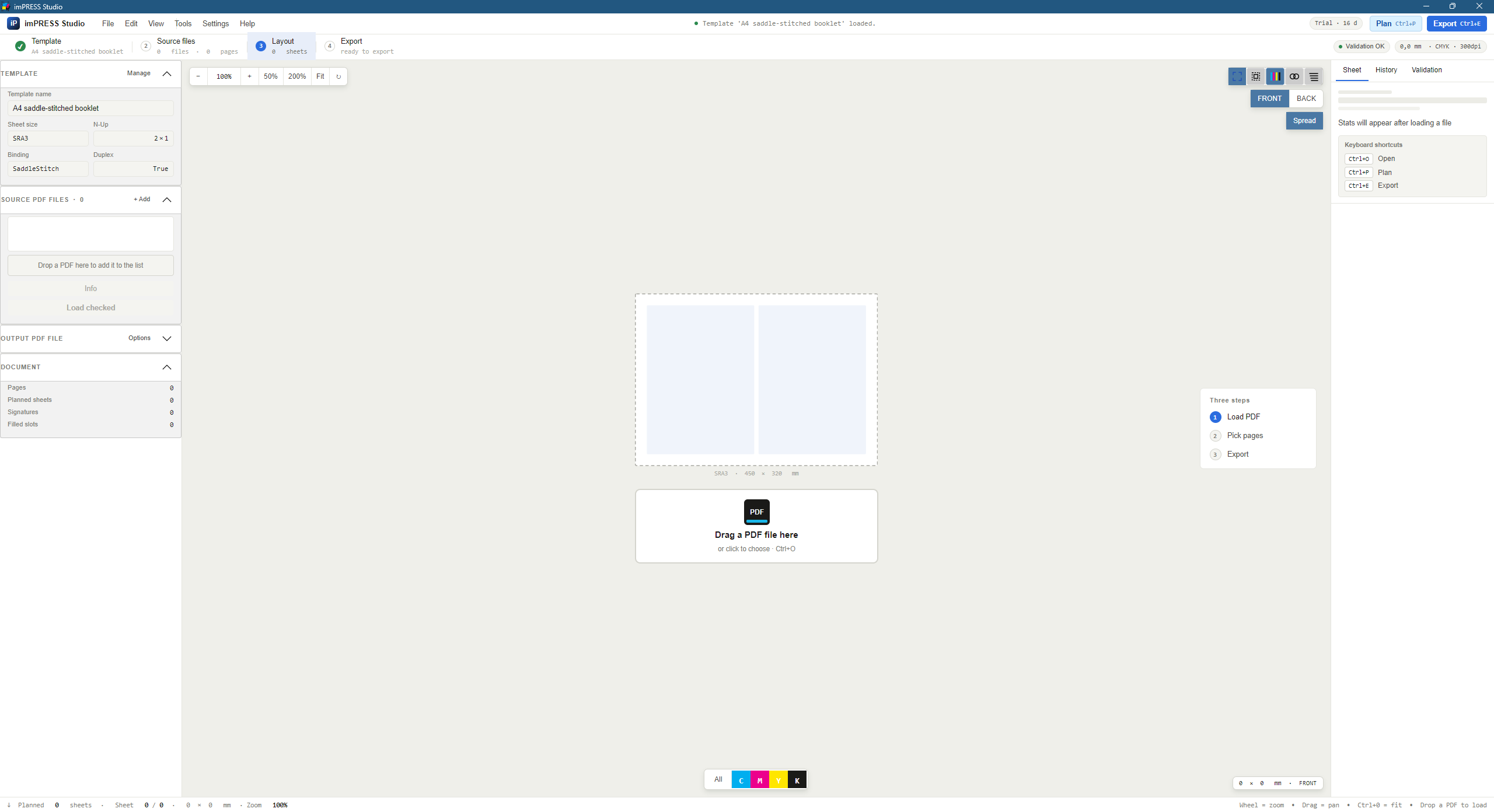 imPRESS Studio main window after startup
