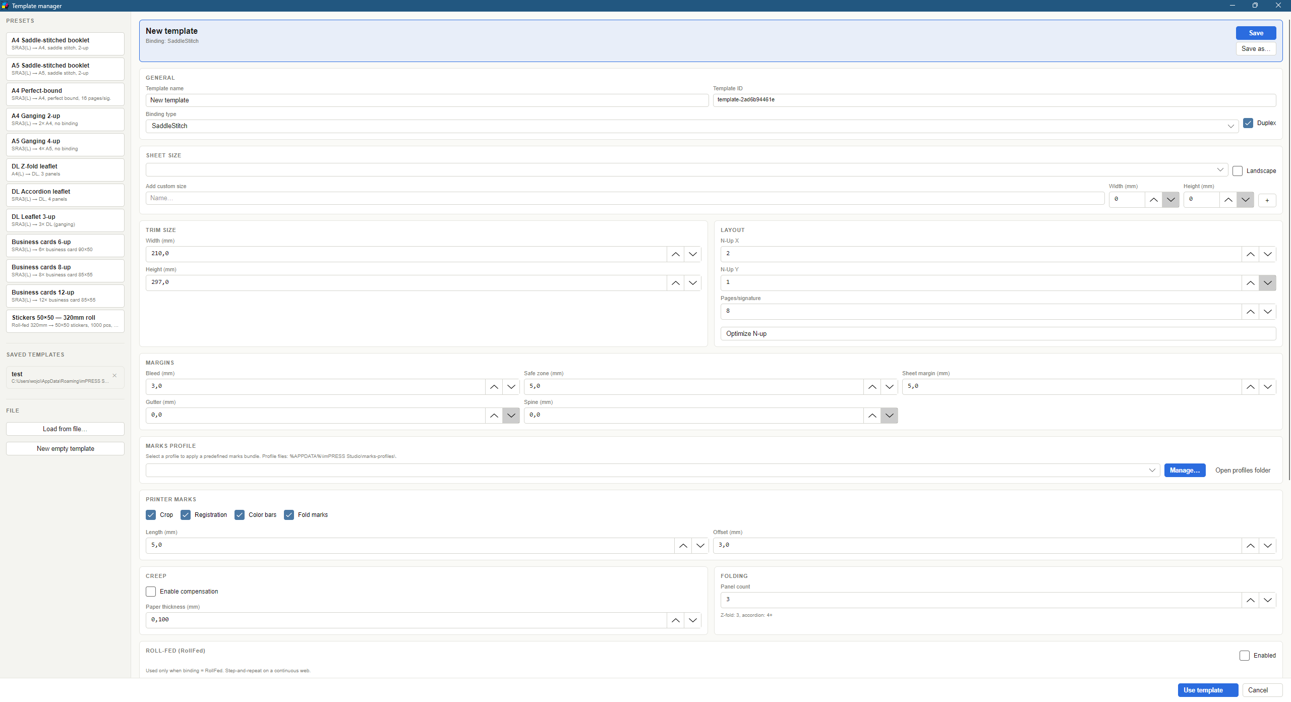 Template manager